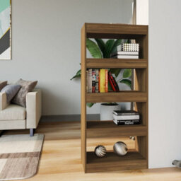 Berkfield Book Cabinet/room Divider Brown Oak 60X30X135 Cm Engineered Wood - thumbnail 1
