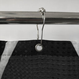Neel Blue Black Shower Curtain With Hooks, Lattice Design, 180Cm X 180Cm - thumbnail 6