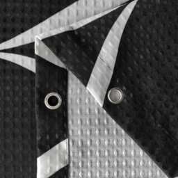 Neel Blue Black Shower Curtain With Hooks, Lattice Design, 180Cm X 180Cm - thumbnail 4