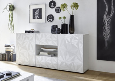 FurniComp LTD Furnicomp Evora 2 Door 2 Drawer White Gloss Sideboard - image 1