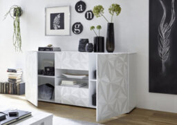 FurniComp LTD Furnicomp Evora 2 Door 2 Drawer White Gloss Sideboard - thumbnail 2
