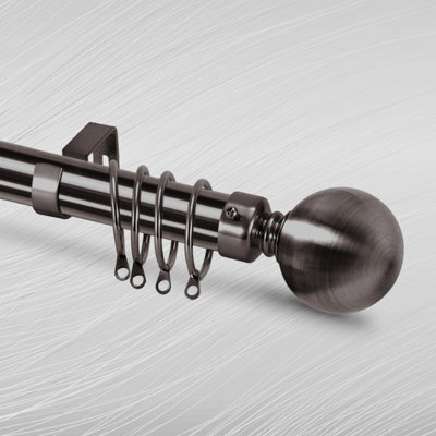 Bedlooms Metal Curtain Pole 28mm- Plain Ball Finials With Extendable Strong & Durable Rod Chrome 160-300 Cm,63''-118'' - image 1