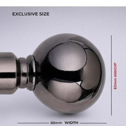 Bedlooms Metal Curtain Pole 28mm- Plain Ball Finials With Extendable Strong & Durable Rod Chrome 160-300 Cm,63''-118'' - thumbnail 4