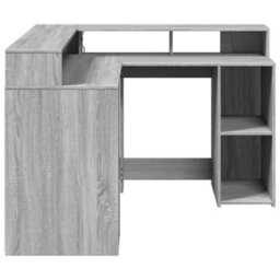 Berkfield Desk With Led Lights Grey Sonoma 130X130X91 Cm Engineered Wood - thumbnail 7