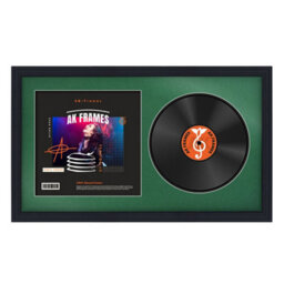 "30X17"" Black Step Vinyl Record Frame With Emerald Mount For 12 Inch Lp Album Cover & Disc - Ak Frames" - thumbnail 1