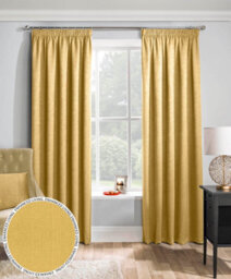 Enhanced Living Matrix Ochre 46 X 90 Inch (117X229Cm) Tape Top Thermal Noise Reducing Dim Out Curtains (Pair) - thumbnail 1