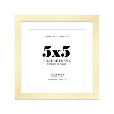 "5X5"" Gold Picture Frame - 5X5"" Square Frame With 4X4"" Mount For 5X5""/4X4"" Pictures Art Deco Style Room Decor, 1 Pack" - image 1