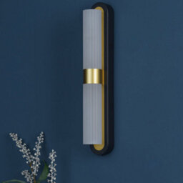 Pagazzi Lighting Pagazzi Kira 2-Light Black And Brass Wall Light - thumbnail 2