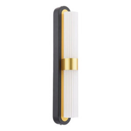 Pagazzi Lighting Pagazzi Kira 2-Light Black And Brass Wall Light - thumbnail 4