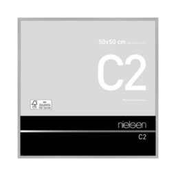 Nielsen C2 Brushed Silver Aluminium Picture Frame 50X50Cm - With Float Glass And Push/turn Clips