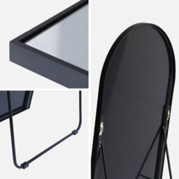 Sweeek - Aluminium Floor Mirror Justin Black 60X2.8X165 Cm - thumbnail 4