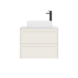 Royal Bathrooms Royal Bathroom Elmore 700mm Classic White Wall Mounted Countertop Bathroom Vanity Unit 2 Drawer With Lyon Basin - thumbnail 7