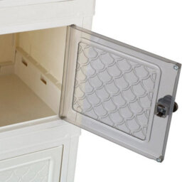 5Rd Floor Bathroom Storage Cabinet 3-Tier Free Standing Cupboard With Door Waterproof New - thumbnail 3