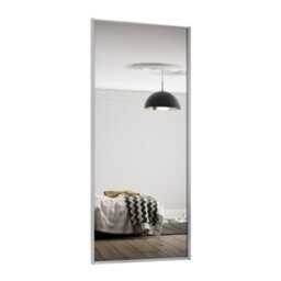 Spacepro Classic 1 Panel Mirrored Silver Framed Sliding Wardrobe Door (H)2220mm (W)914mm - thumbnail 1