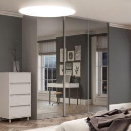 Spacepro Classic 1 Panel Mirrored Silver Framed Sliding Wardrobe Door (H)2220mm (W)914mm - thumbnail 5