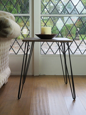 Aspect Furniture Eros Vintage Style Manufacturer Wood Side End Table With Hairpin Legs - image 1