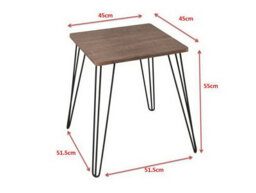 Aspect Furniture Eros Vintage Style Manufacturer Wood Side End Table With Hairpin Legs - thumbnail 3
