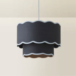 Valuelights Sloane 2 Tier Navy Colour Clash Scallop Ceiling Lamp Shade And Bulb - thumbnail 6