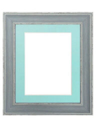 Frames By Post Scandi Distressed Blue Frame With Blue Mount For Image Size 12 X 8 Inch - thumbnail 1