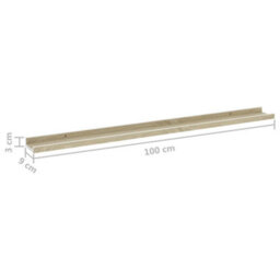 Vidaxl Wall Shelves 2 Pcs White And Sonoma Oak 100X9X3 Cm - thumbnail 9