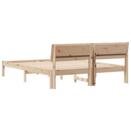 Berkfield With Led Strip Lights Brown 150 X 200 Cm Solid Pine Wood - thumbnail 7