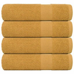 Berkfield Shower Towels 4 Pcs Gold 70X140 Cm 360 Gsm 100% Cotton