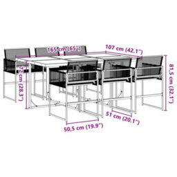 Walplus 7 Piece Garden Outdoor Dining Set Suitable For Backyard, Patio Black Poly Rattan - thumbnail 9