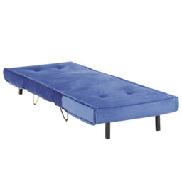 Beliani Single Sofa Bed Vestfold Velvet Navy Blue - thumbnail 7