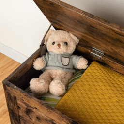 Wooden Storage Chest Trunk, Bed End Storage Bench, Large Capacity Toy Chests With Lid, Blanket Box Organizer Unit, - thumbnail 5