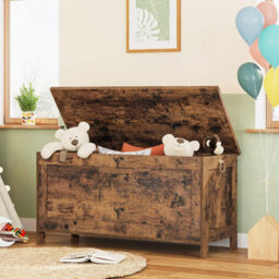 Wooden Storage Chest Trunk, Bed End Storage Bench, Large Capacity Toy Chests With Lid, Blanket Box Organizer Unit, - thumbnail 3