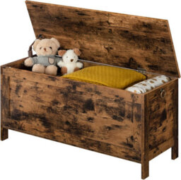 Wooden Storage Chest Trunk, Bed End Storage Bench, Large Capacity Toy Chests With Lid, Blanket Box Organizer Unit, - thumbnail 7