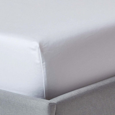 Homescapes White Deep Fitted Sheet Egyptian Cotton 1000 Tc Single - image 1