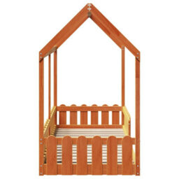 Berkfield Kids' House Bed Frame Without Mattress Wax Brown 80X200 Cm - thumbnail 5