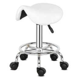 Pu Leather Saddle Stool Adjustable Rolling Salon Swivel Chair - thumbnail 1