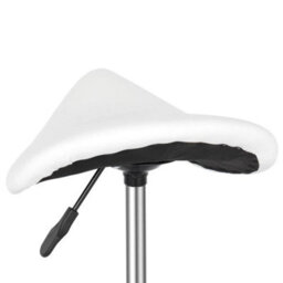 Pu Leather Saddle Stool Adjustable Rolling Salon Swivel Chair - thumbnail 3