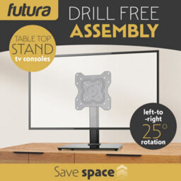Futura Universal Tv Stand 17 To 55 Inch Tvs, Swivel, Rotation & Height Adjustable, 20Kg Load, Max Vesa 200X200mm Glass Base - thumbnail 4