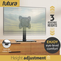 Futura Universal Tv Stand 17 To 55 Inch Tvs, Swivel, Rotation & Height Adjustable, 20Kg Load, Max Vesa 200X200mm Glass Base - thumbnail 7
