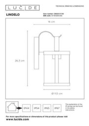 Lucide Lindelo Cottage Wall Lantern Light Outdoor - 1Xe27 - Ip23 - Black - thumbnail 8