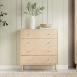 4 Drawer Oak Brown Wooden Chest Birlea Herringford - thumbnail 1