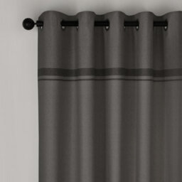 Catherine Lansfield Melville 46X72 Inch Lined Eyelet Curtains Two Panels Grey - thumbnail 1