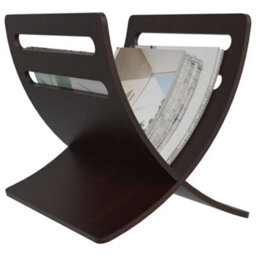 Berkfield Wooden Magazine Rack Floor Standing Brown - thumbnail 4