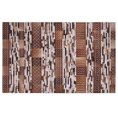 Beliani Rug Herekli Brown 160 X 230 Cm Leather - image 1