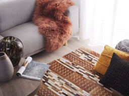 Beliani Rug Herekli Brown 160 X 230 Cm Leather - thumbnail 2