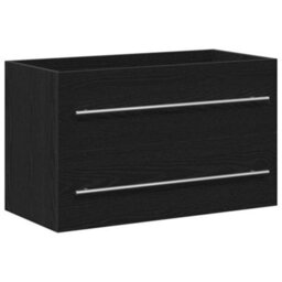 Berkfield Bathroom Sink Cabinet Black Oak 80X38.5X48 Cm Engineered Wood - thumbnail 2