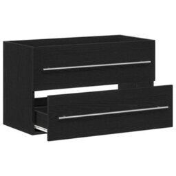 Berkfield Bathroom Sink Cabinet Black Oak 80X38.5X48 Cm Engineered Wood - thumbnail 5
