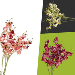 Pegdev - Pdl - Pack Of 6 Pink Mini Orchid Stems 80Cm Faux Flowers For Home Or Event Décor - thumbnail 4