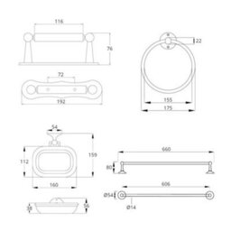 Homestylestore Copper Bathroom Accessory Set With Towel Ring, Robe Hook, Towel Rail And Toilet Roll Holder - thumbnail 5