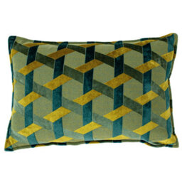 Paoletti Delano Velvet Jacquard Cushion Cover - thumbnail 1