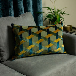 Paoletti Delano Velvet Jacquard Cushion Cover - thumbnail 5