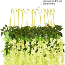 Living And Home Set Of 12 Green Artificial Hanging Flowers Simulation Wisteria Flowers Wedding Decor - thumbnail 6